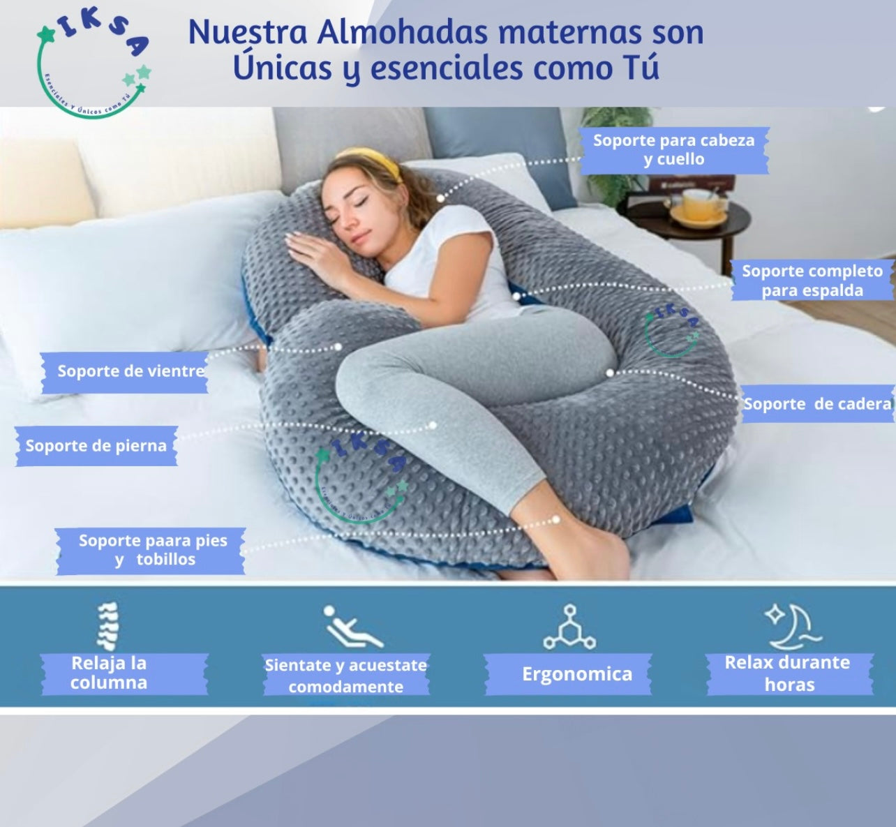 Almohada tipo c para embarazadas