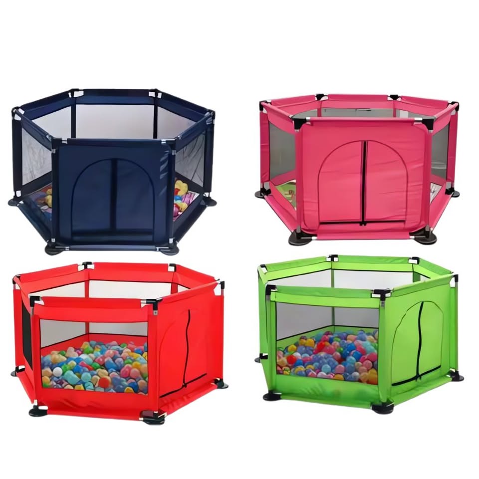 Corral Jugadero Infantil Plegable 6 Lados con Malla de Seguridad y Pelotas