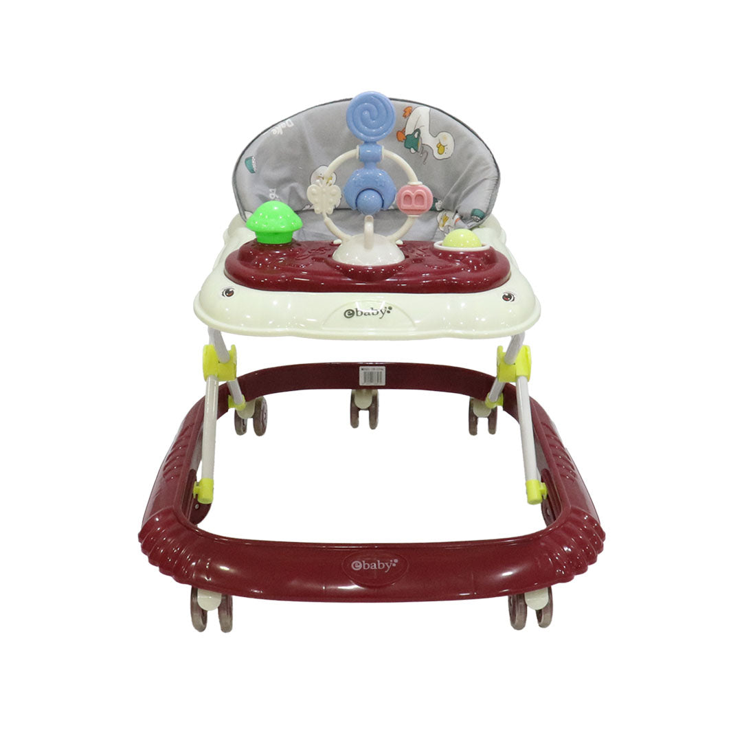 Caminador Interactivo Cristal Vinotinto Ebaby frontal
