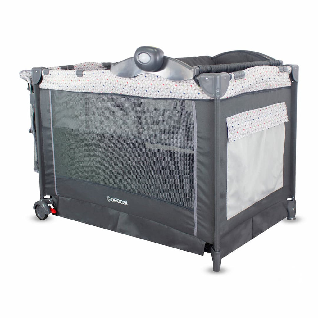 Cuna Corral Verona Gris Bebesit Estilo