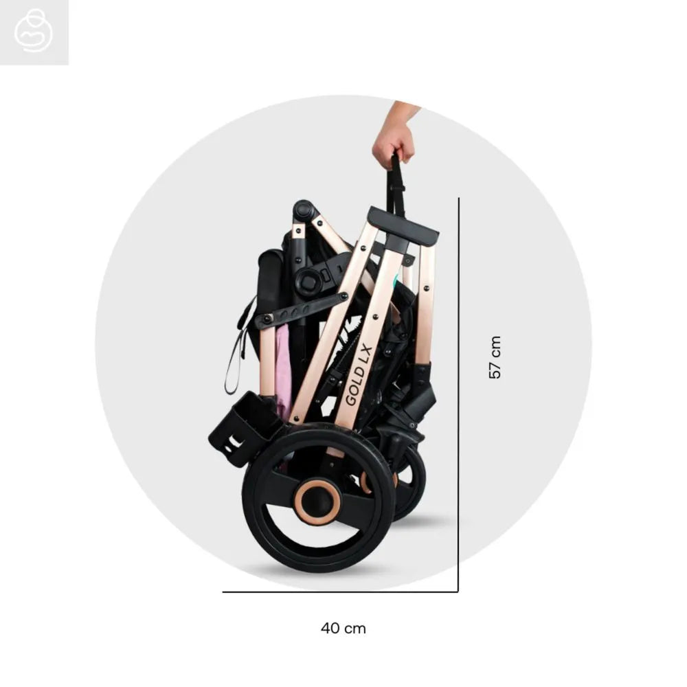 Coche Moisés Con Porta Bebé Gold LX Negro Bebesit Plegado