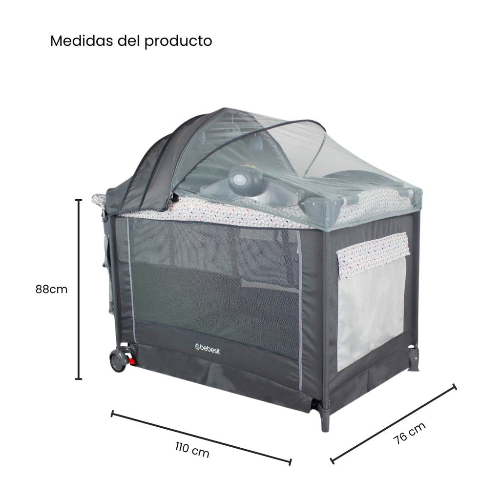 Cuna Corral Verona Gris Bebesit