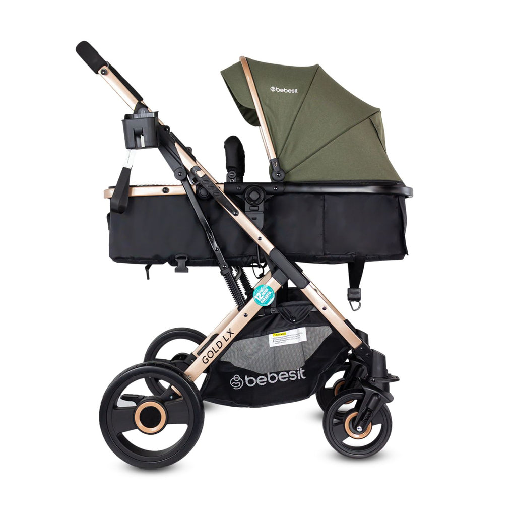 Coche Moisés Con Porta Bebé Gold LX Verde Bebesit Modelo