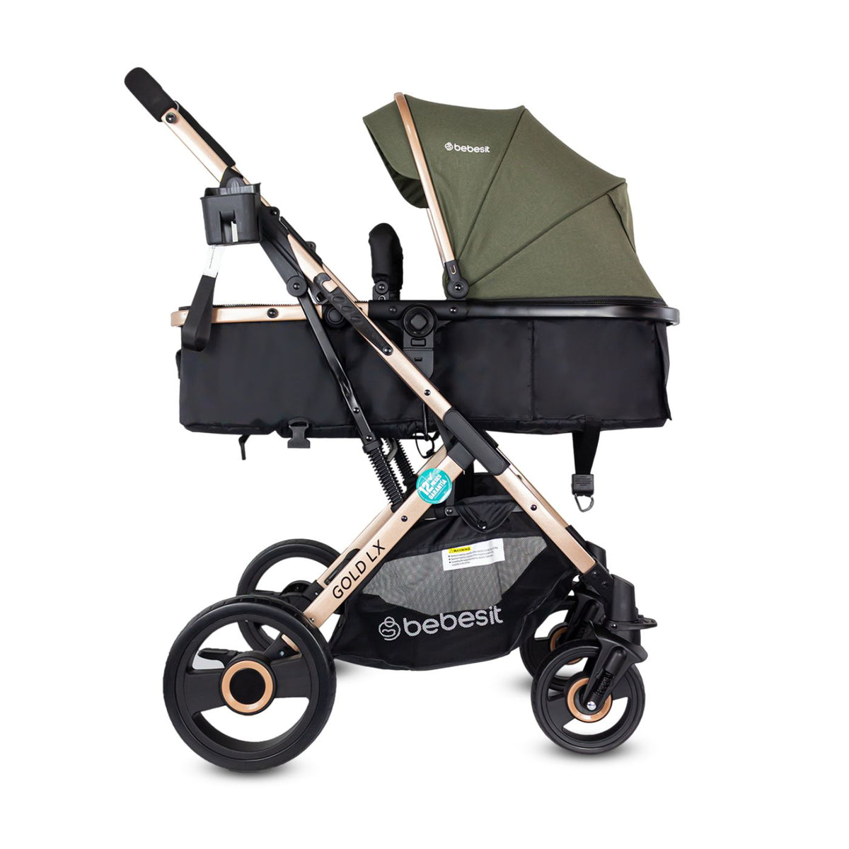 Coche Moisés Con Porta Bebé Gold LX Verde Bebesit Modelo