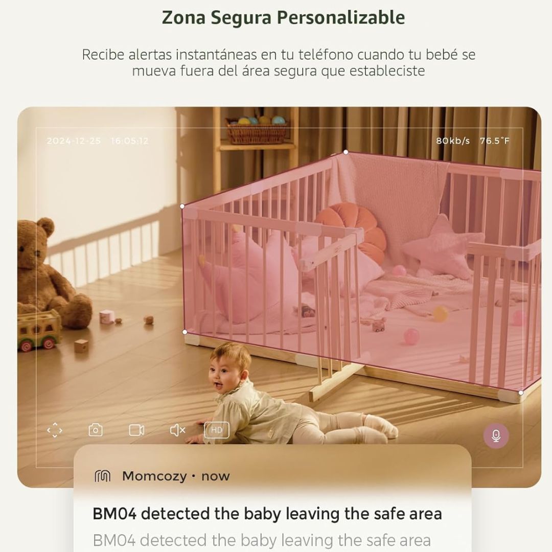 Cámara Monitor de Vídeo 360 Bebé Momcozy segura