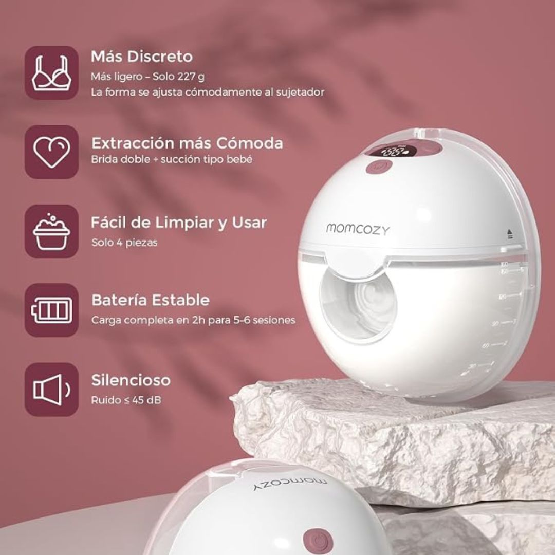 Extractor Eléctrico de Leche Manos Libres M15 Momcozy uso