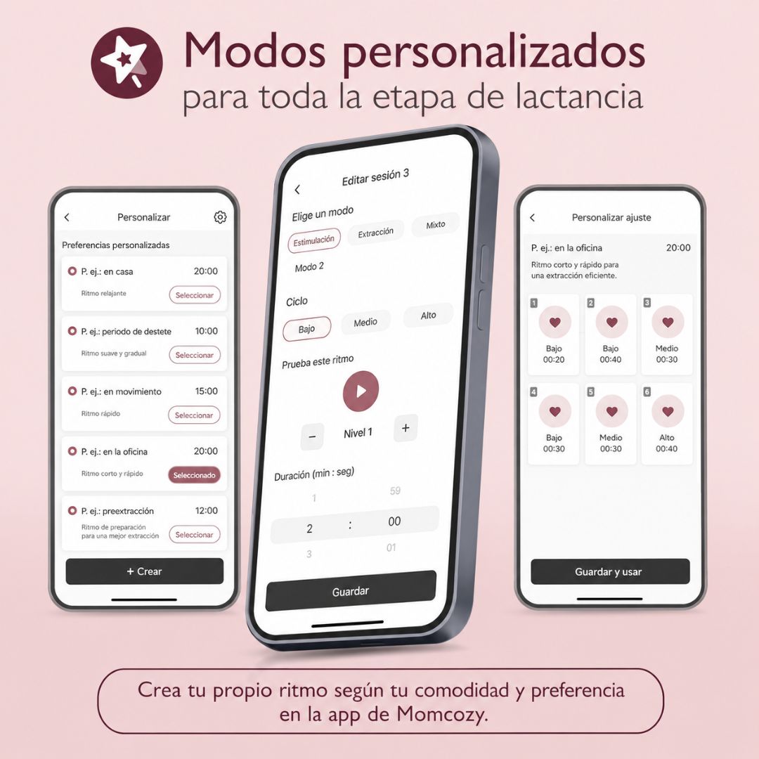 Extractor Doblé Eléctrico de Leche Manos Libres M9 Momcozy app lactancia