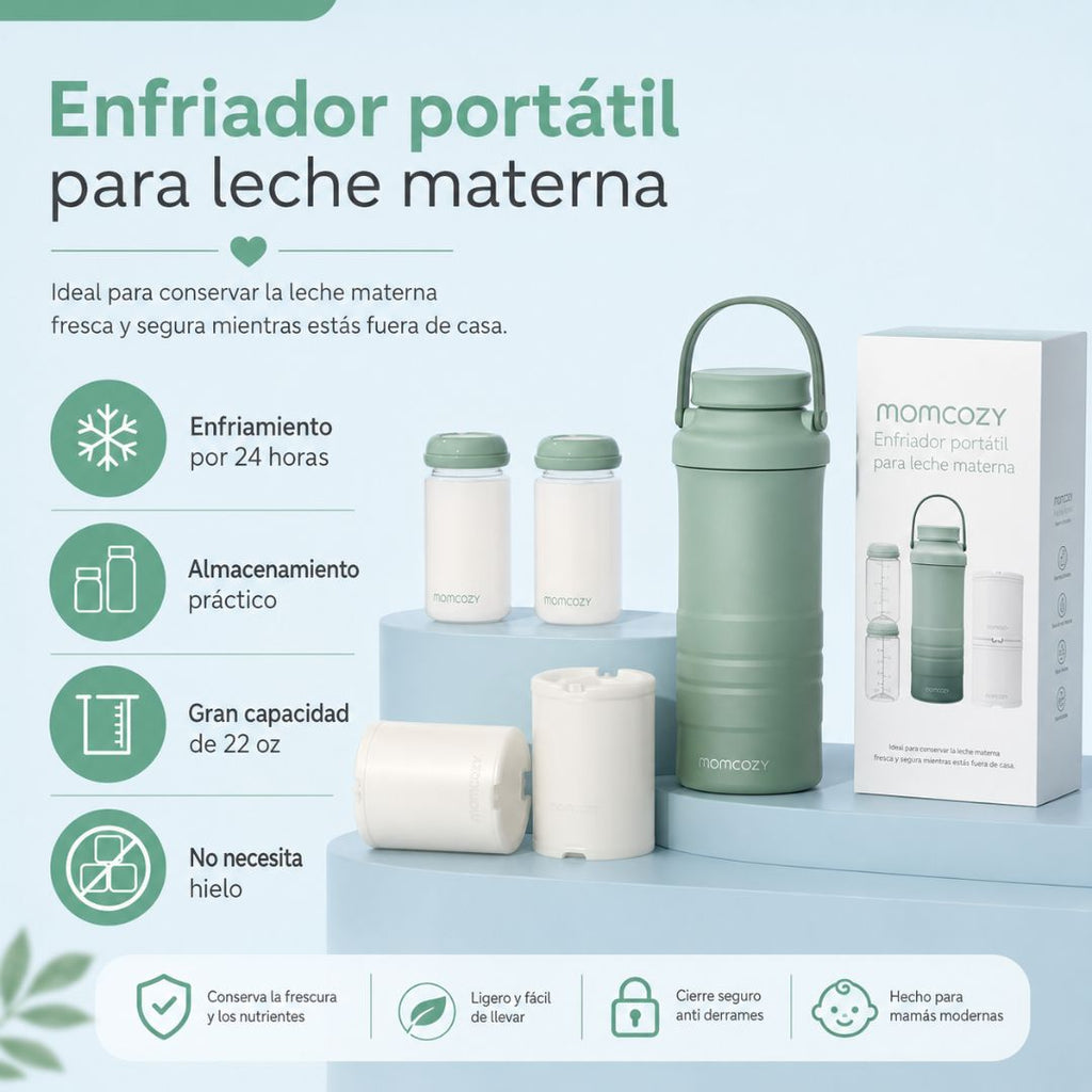 Termo Cooler Portatil Enfriador Para Leche Materna Verde Momcozy 