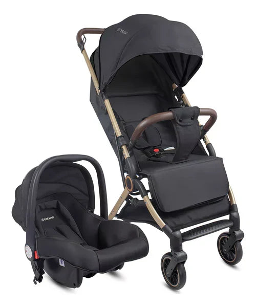 Coche Maleta Con Porta Bebé Micro Negro Bebesit